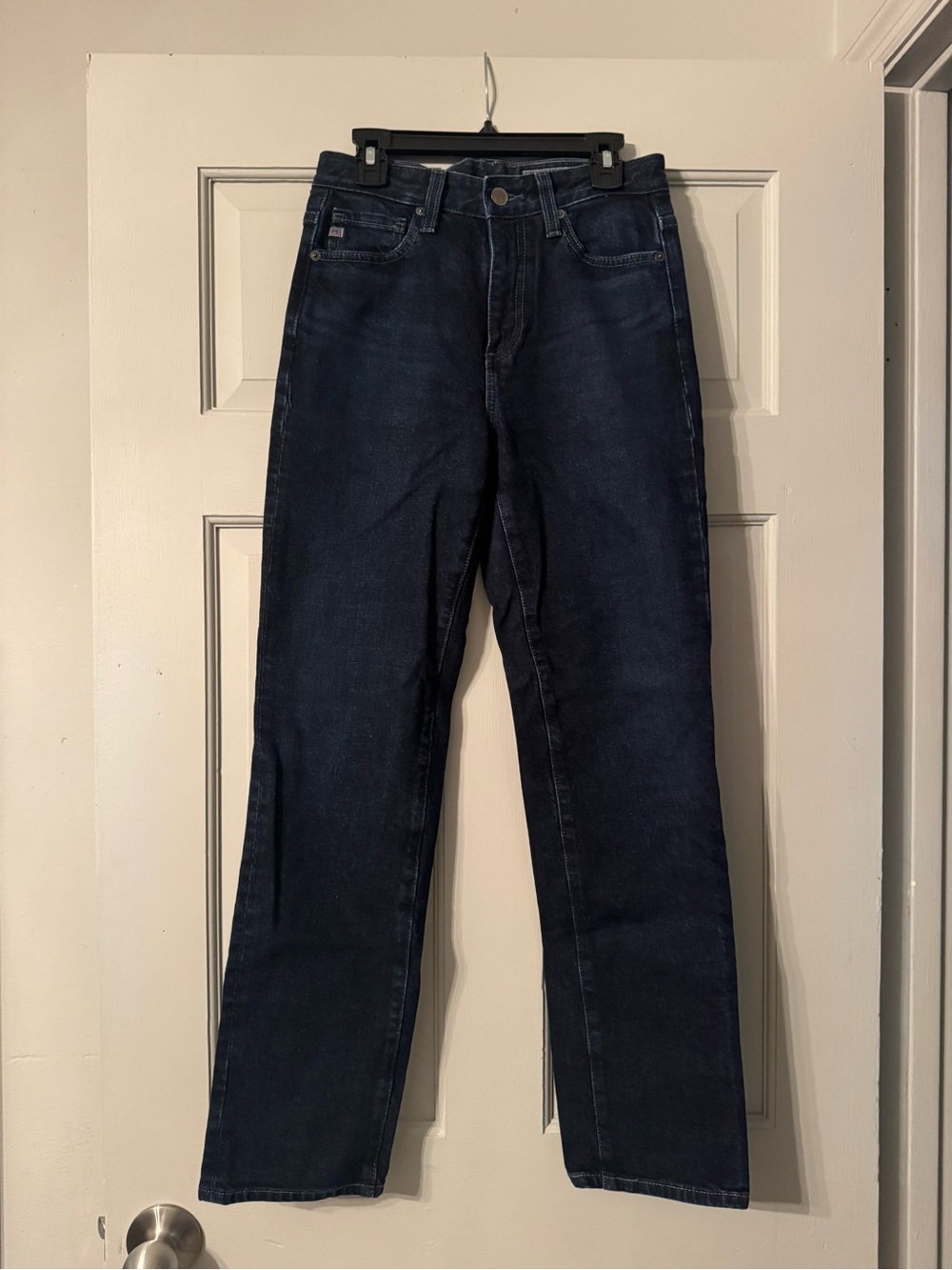 Ag Adriano Goldschmied High-Rise Dark Indigo Straight Jeans